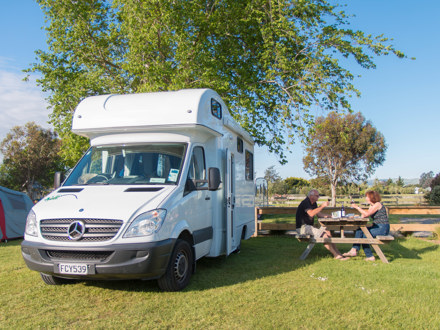 Campervan on a Powered Site at Martinborough TOP 10 Holiday Park