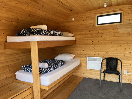 bunk beds in hobbit huts