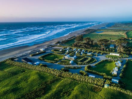 Overview of stunning beachside location, just 20 minutes south of Hokitika.