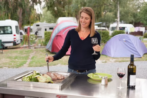 cooking up a barbeque at Hanmer Springs TOP 10 Holiday Park