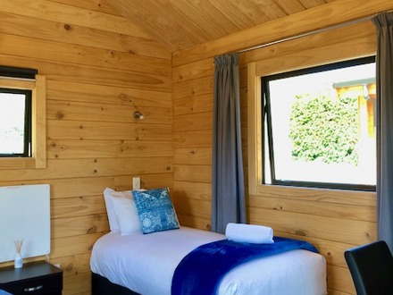 bedroom at log cabin