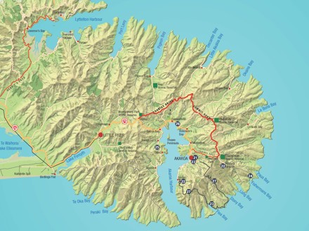 Akaroa on a map