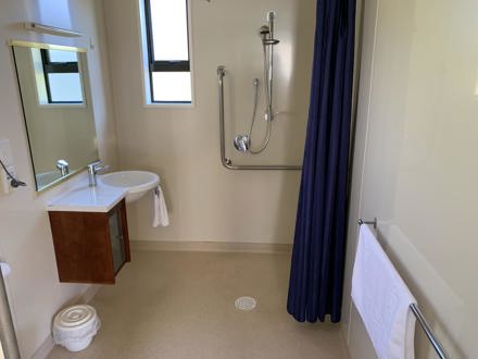 bathroom in motel