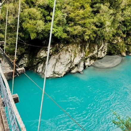 Hokitika gorge blue water