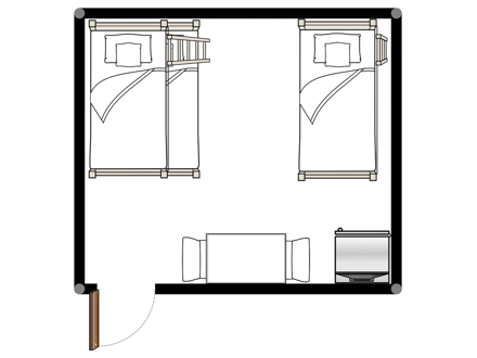 Floor plan of cabin