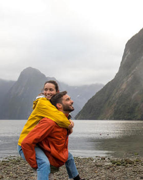 Couple at milford sound