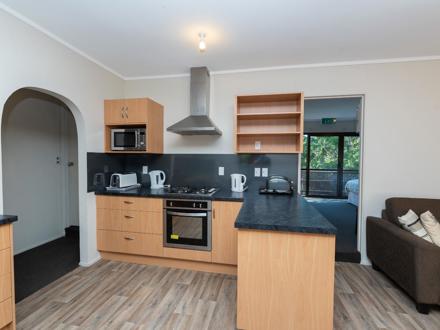 Lodge kitchen at Ahipara TOP 10 Holiday Park