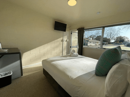Interior of cabin, double bed