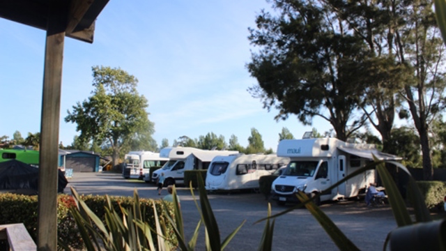 Caravans parked in a row