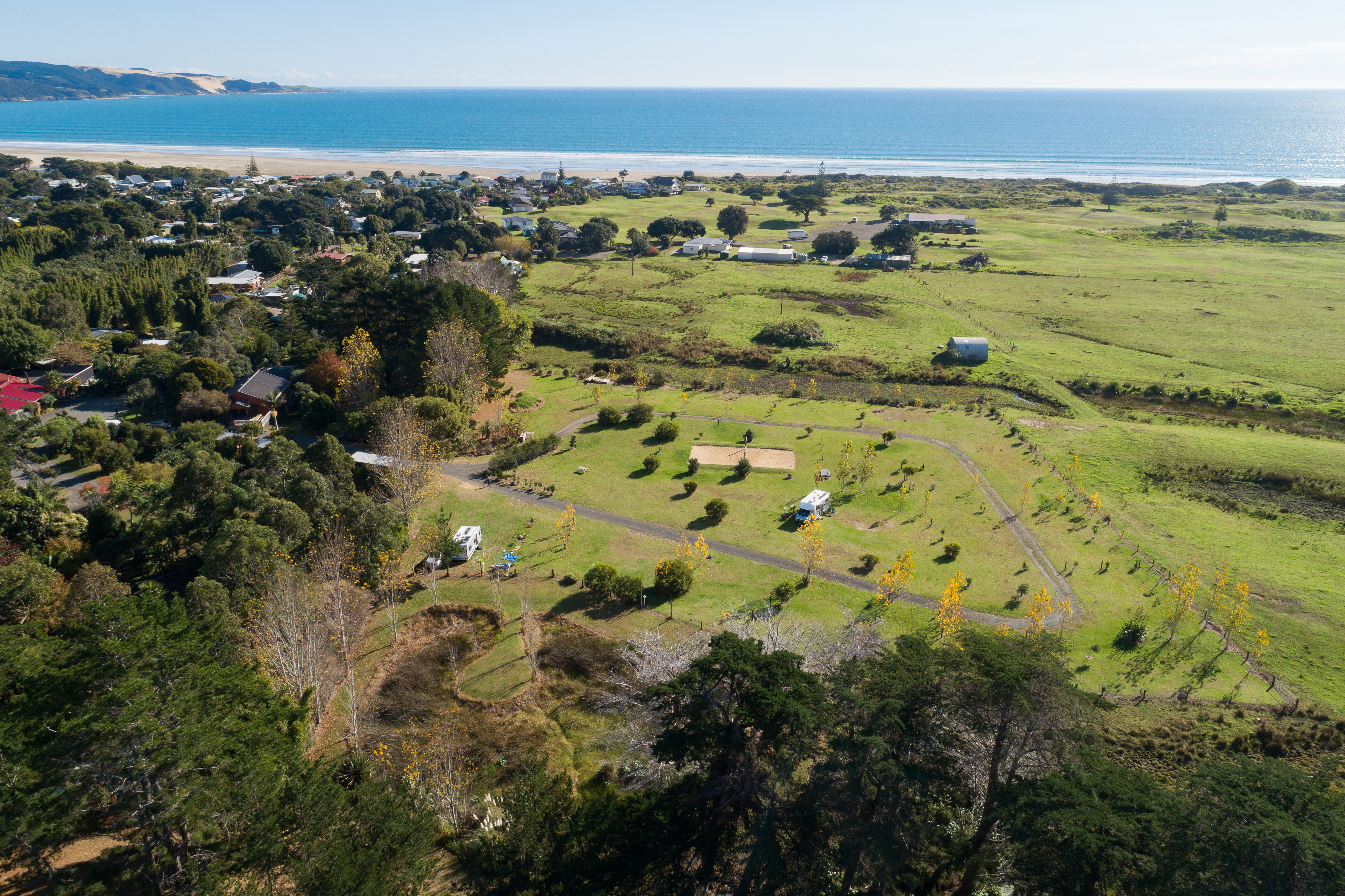 Ahipara TOP 10 Holiday Park Birds Eye View