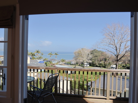 View from Kitchen Cabin at Hihi Beach TOP 10 Holiday Park